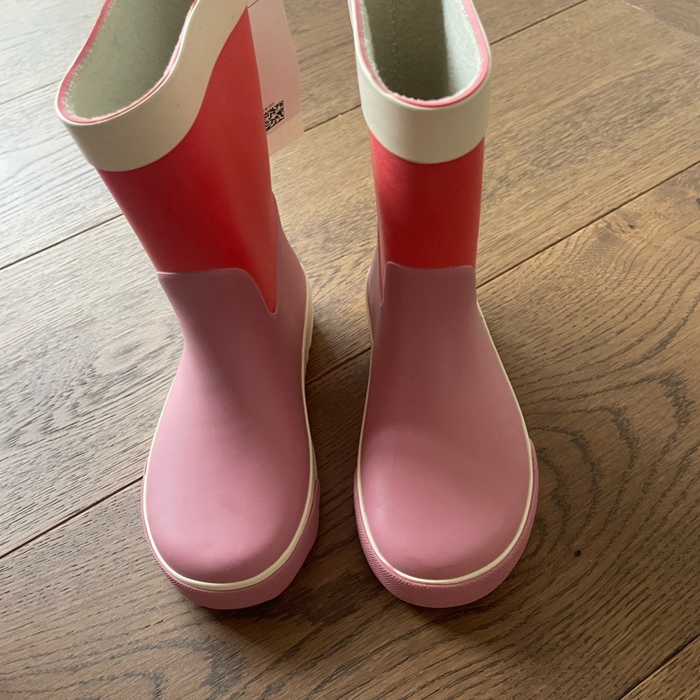 H&M Pink and Cream Waterproof Boots